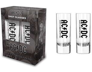 AC/DC have a drink on me 2x SHOT GLASS