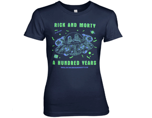 RICK AND MORTY a hundred years/navy skinny TS