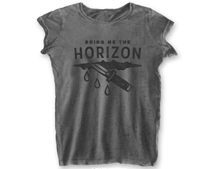 BRING ME THE HORIZON wound/charcoal grey burn out skinny TS