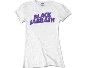 BLACK SABBATH wavy logo vintage/white skinny TS
