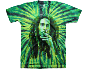BOB MARLEY smoke tie dye/green TS