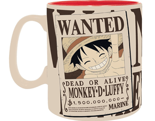 ONE PIECE luffy and wanted 460ml CANECA