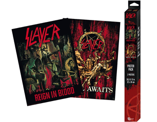 SLAYER reign in blood + hell awaits set of 2 POSTERS