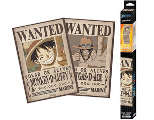 ONE PIECE wanted luffy and ace set of 2 POSTERS