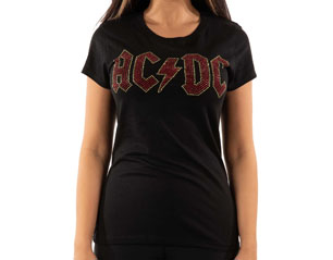 AC/DC full colour logo embellished skinny TSHIRT