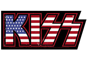 KISS logo american flag STICKER