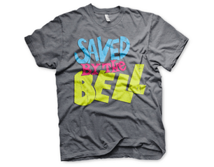 SAVED BY THE BELL distressed logo/dark heather gry TS