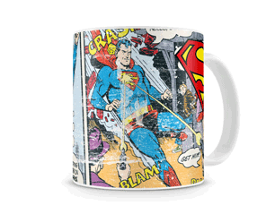 SUPERMAN distressed comic strip coffee MUG