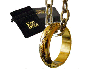 LORD OF THE RINGS the one ring gold plated NECKLACE