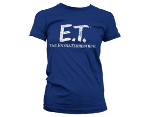 E.T. extra-terrestrial distressed logo navy skinny TS